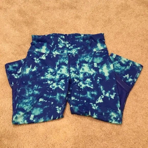 Xersion Blue Marble Cropped Leggings - Picture 6 of 9